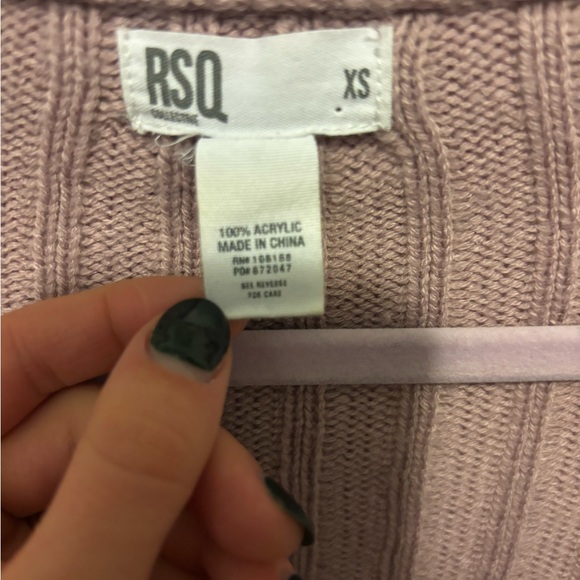RSQ Ribbed Lavender Cardigan - Picture 3 of 3